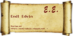 Endl Edvin névjegykártya